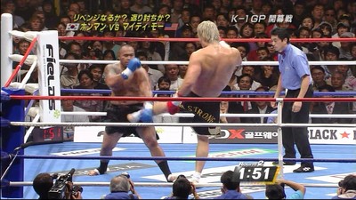 チェ・ホンマンの見事な金的(腸蹴り)2